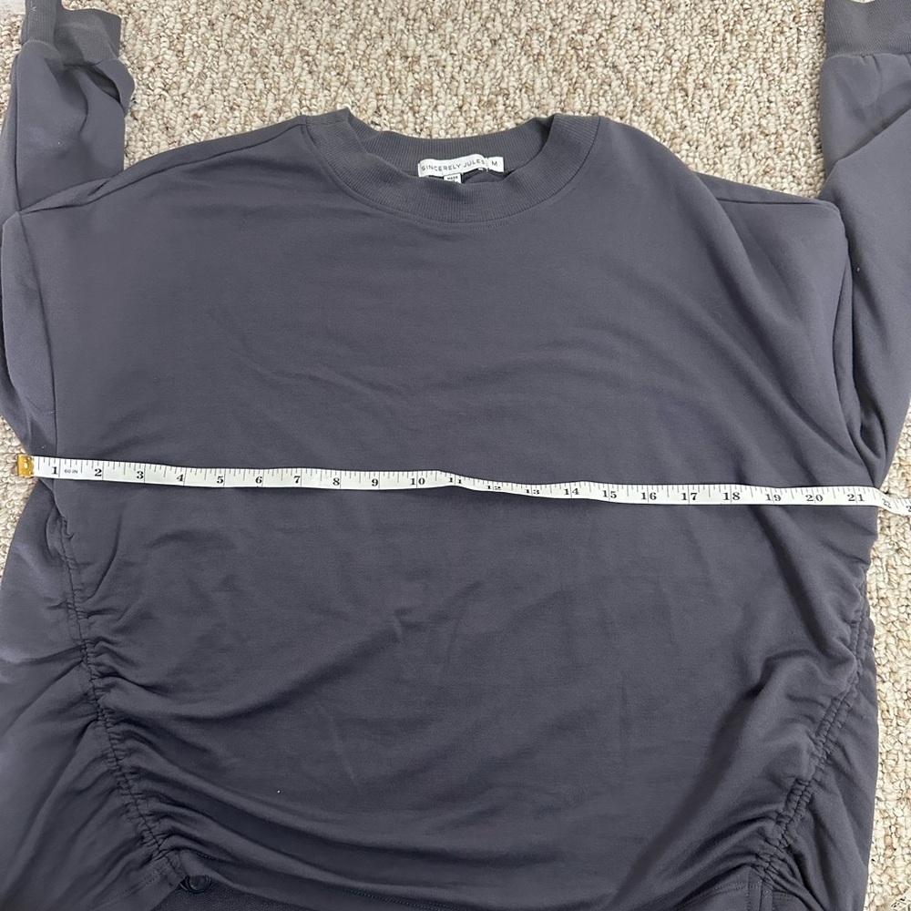 Sincerely Jules Sweatshirt Cinch hips Purple/Grey Size M - Picture 9 of 9